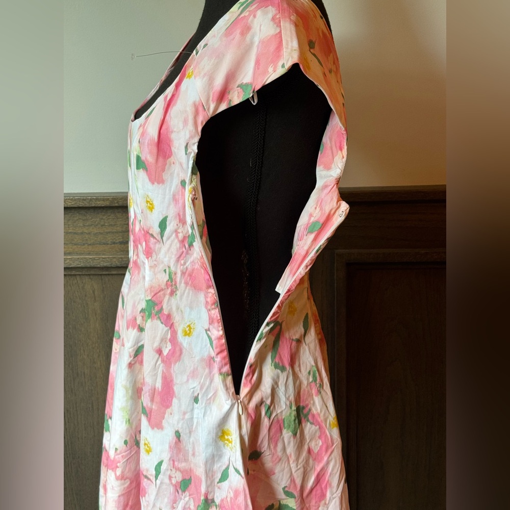 A New Day Pink and Yellow Floral Mini Spring Dress NWT - Picture 5 of 7
